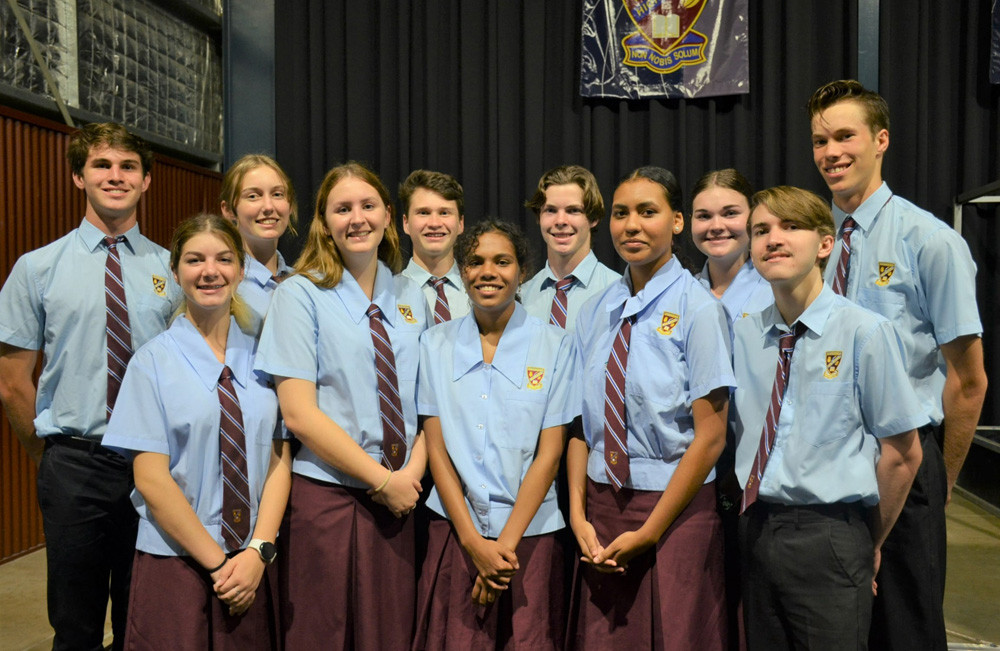 The 2023 Senior leaders (back) Jared Latif, Cassia James, Jack Fealy, Lachlan Costa, Kelli Scott, Jack Cruz, (front) Talisha Falvo, Abby Campman, Tanisha Hastie, Natalia Grogan and Matthew Heggie.