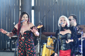 Darlinghurst vocalists Pagan Newman and Cassie Leopold were excited to perform at Savannah for the first time on Saturday.