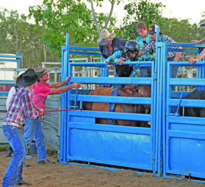 It was all action as the team prepared for a competitor to leave the chute.