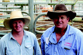 JBS Townsville representatives, Livestock Buyer, Lachy Stuart and Livestock Manager, Simon Fraser, who has moved to Townsville after 10 years with the company in Clermont, said the sale was solid from start to finish, making it a competitive buying market.