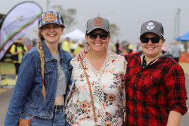 Mareeba locals Tamia Morrison, Belinda Frampton, Kristy Cullen enjoying the excitement of the Field Day which was right on the door step