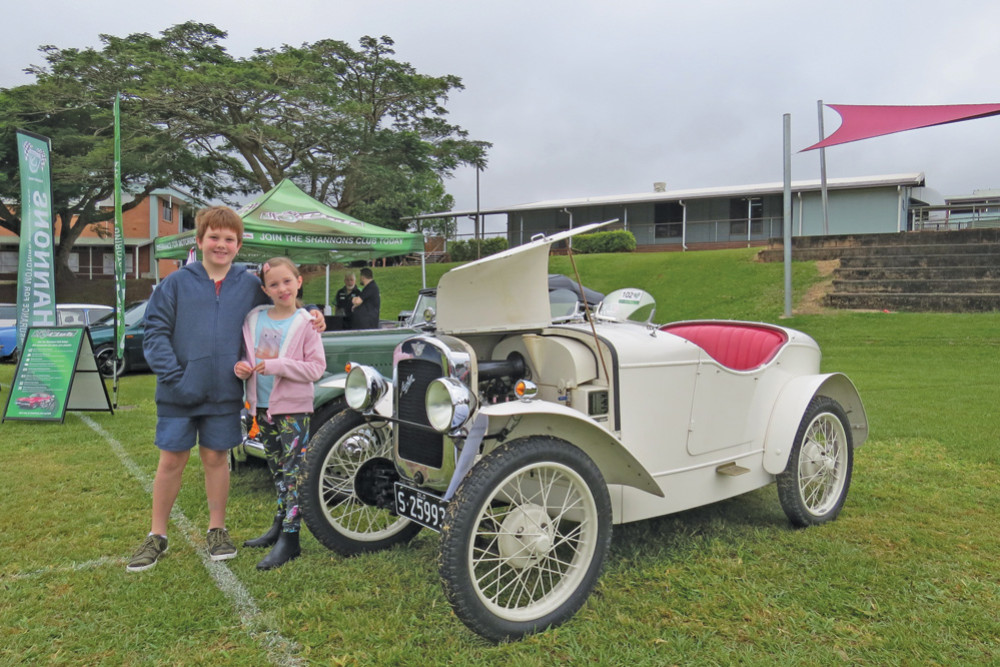 Liam and Eliza Fleming with a 1928 Austin at last year’s event.