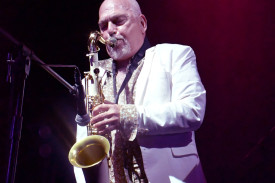 Jo Jo from the Black Sorrows tearing it up on the saxophone.