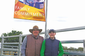 What it’s all about: Father and son team Scott and Jeremy Armstrong from St George purchased several bulls on the day.