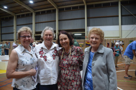 Enjoying the opening night of the exhibition were (from left) Raelene Neilson, Gladys France, Patti Crothers and Eve-Lyn McGrath.