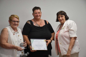 Arts and Cultural Award Irvinebank School of Arts and Progress associations Diane Delaney and Donna Meade with Cr Mary Graham