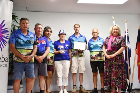 Community Organisation of the Year Mareeba Lions Club with Cr Lenore Wyatt