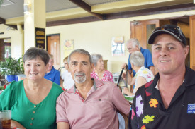 Olly Alston (right) with Raymond and Julie Moss.