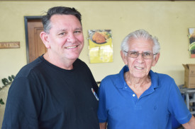 Organiser Michael Musumeci and his dad, Gino, at the gathering to recognise the volunteers.