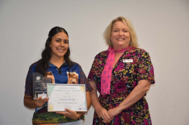 Junior Arts and Cultural Award Evangeleah McKay with Cr Lenore Wyatt