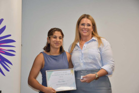 Sportsperson of the Year Alana Mehes with Cr Amy Braes