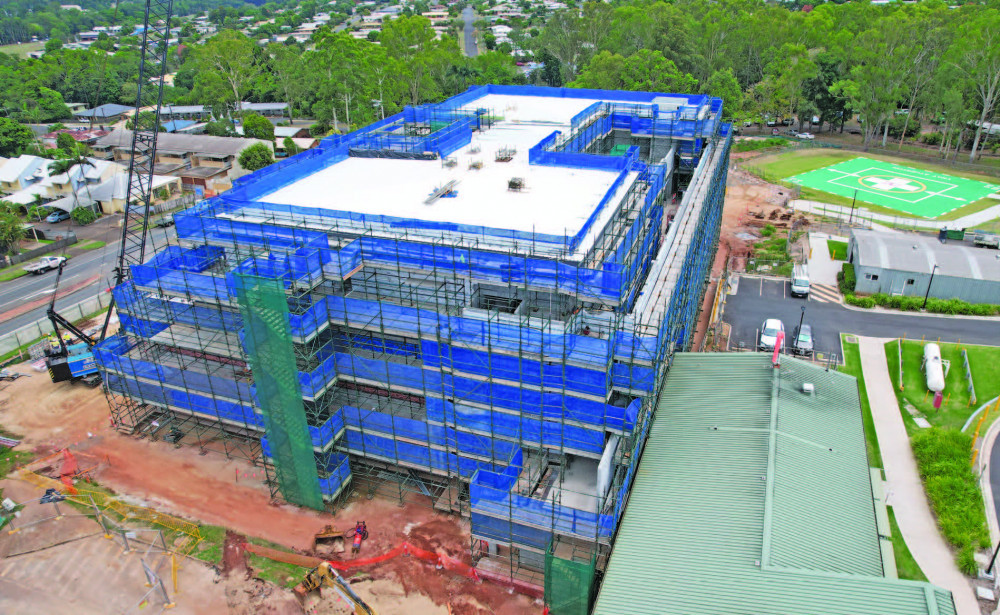 Aerial shot of the Atherton Hospital redevelopment.