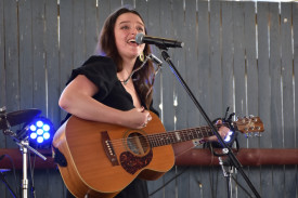 Cooktown local Yasmindi was first on stage at the Bull Bar on Friday.