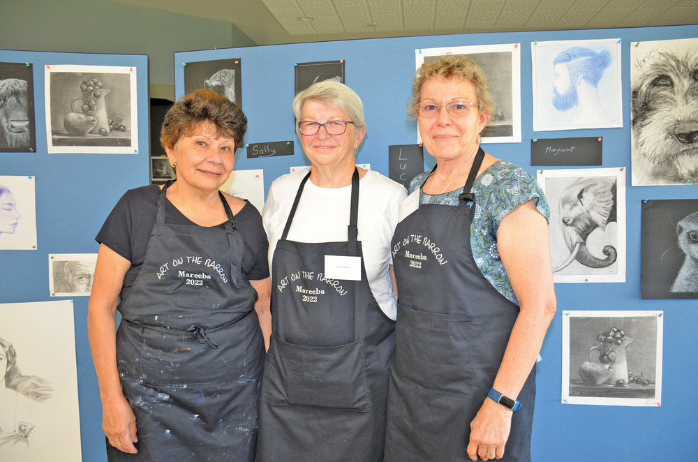 Arts on the Barron committee Angela Musumeci, Anne Veness and Raelene Neilson