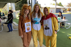 Mareeba State School staff Ms Poggioli, Ms Lea and Ms Rantucci as the Hungry, Sleepy and Brave Bears. SUPPLIED.
