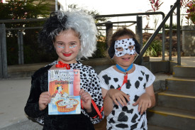 St Thomas’ students Charlotte and Miriam as Cruella and the Dalmatians