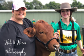 Toogoolawah judge Tammie Robinson selected Naomi Godfrey and her steer, Freight Train as overall winner of the Parading competition for the second year in a row. IMAGE: Hide and Horn’s Photography.