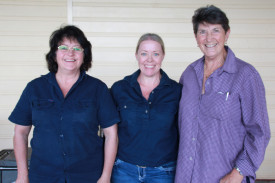 Sunday’s meeting provided new DAF Biosecurity Officer, Kylie Pickering (centre), a good chance to meet local graziers like Brigitte Daley of Millaa Millaa and Di Binney of Upper Barron.