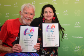 Cultural Award joint winners Graham Harrington and Jaelene Durrand