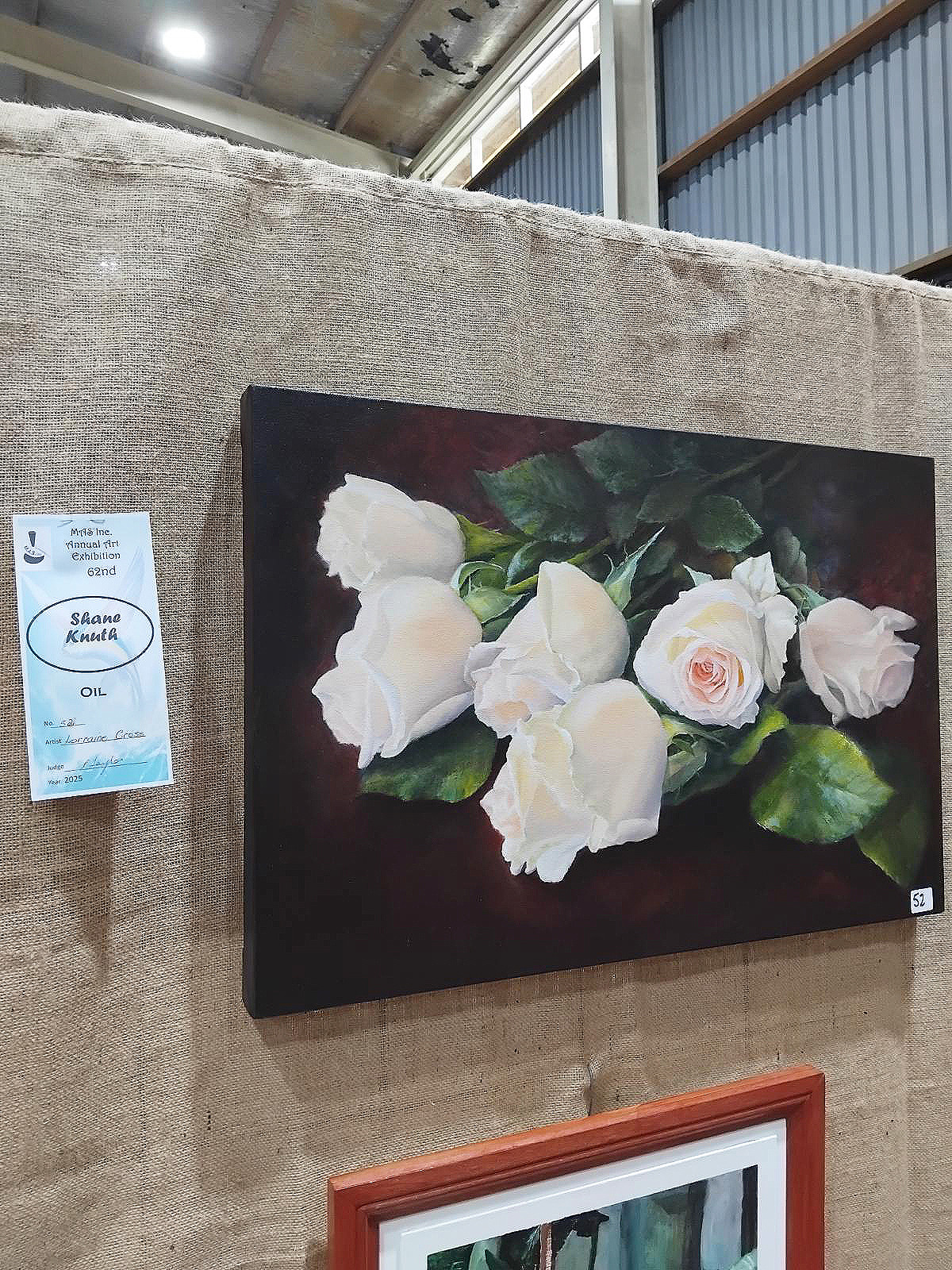 “Blushing beauty” oil category winner, by Lorraine Cross.
