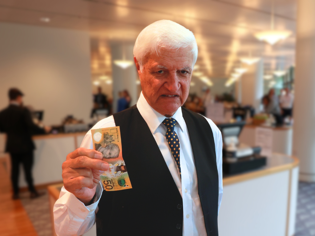 Member for Kennedy Bob Katter wants cash to remain legal tender.