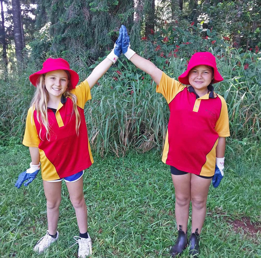 Verity and Saphira enjoyed the Clean Up Australia Day event.