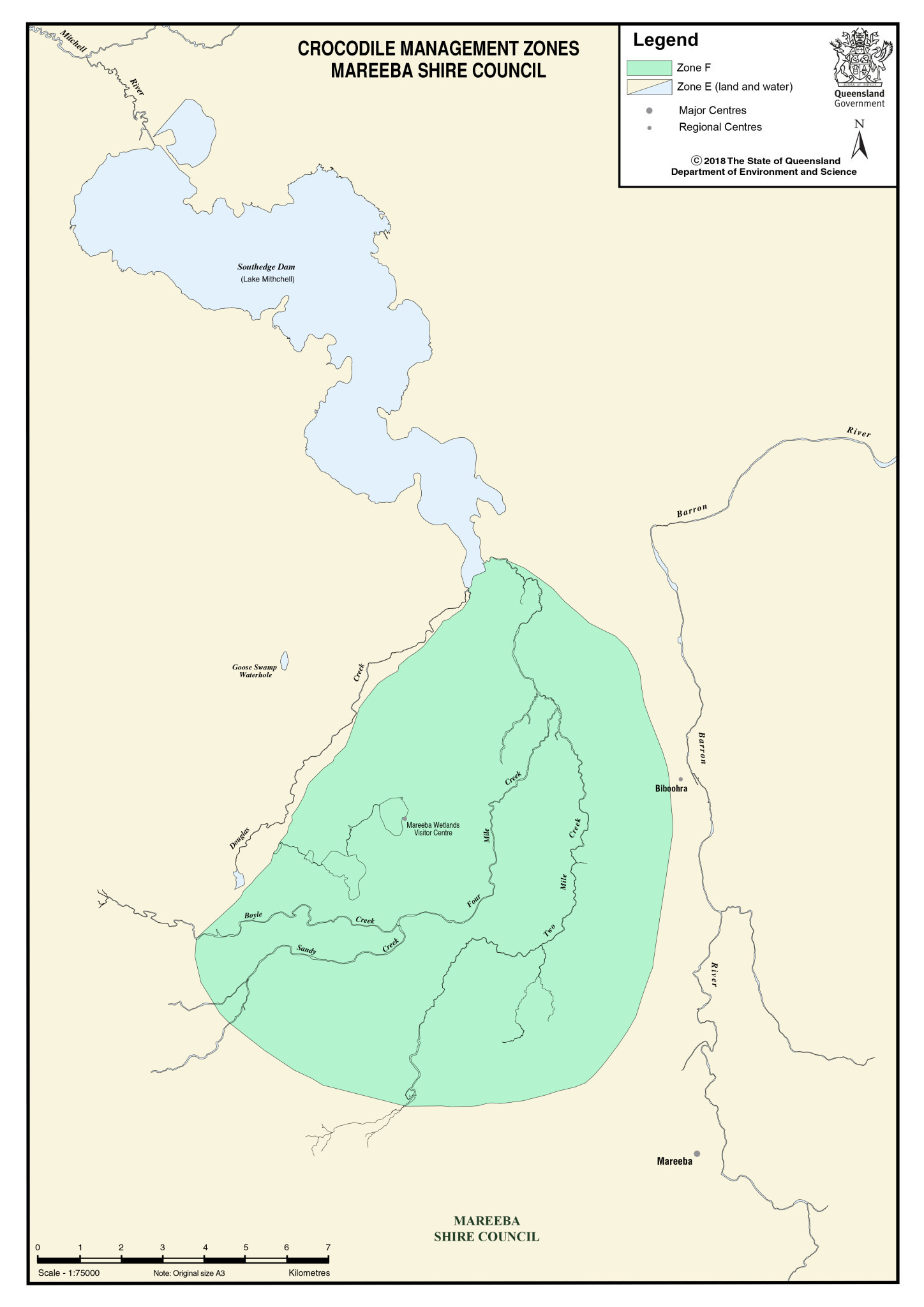 The current area identified as Zone F in the Mareeba Shire.