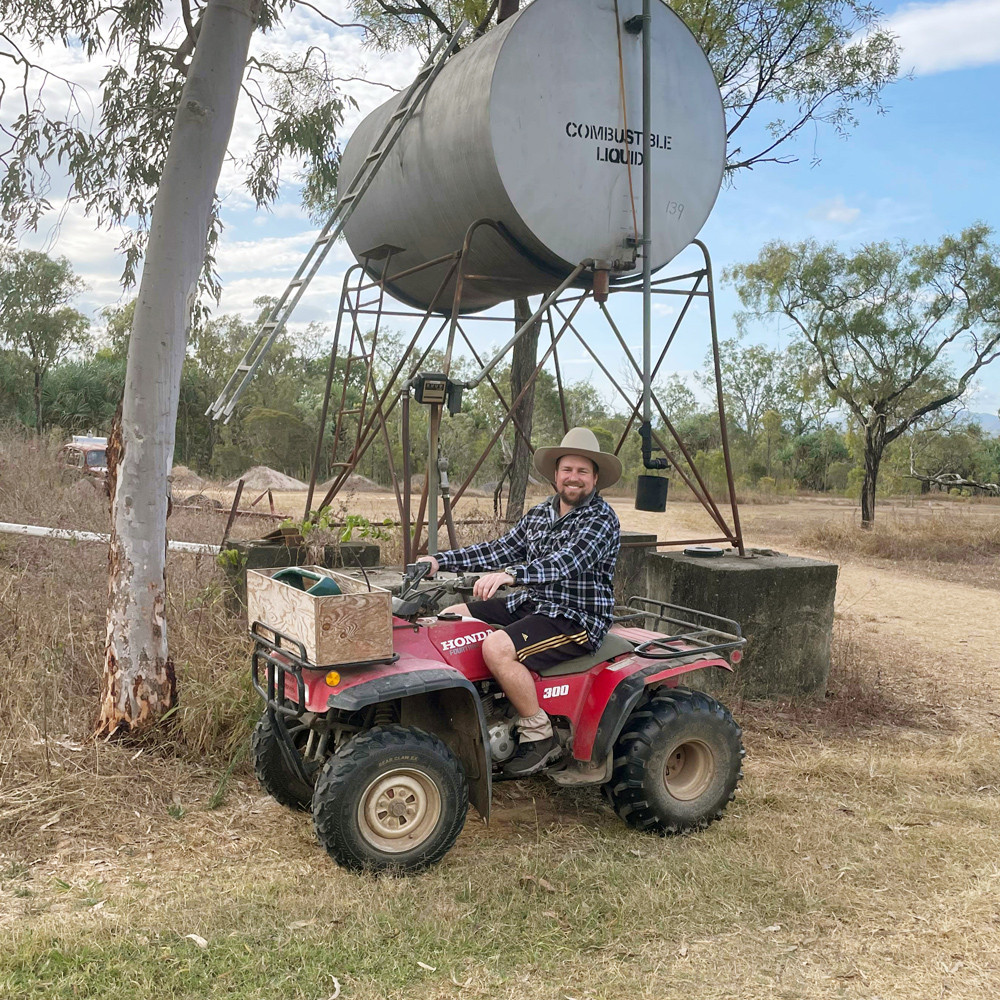 Dave getting out on the family farm in Mutchilba on his quad bike.