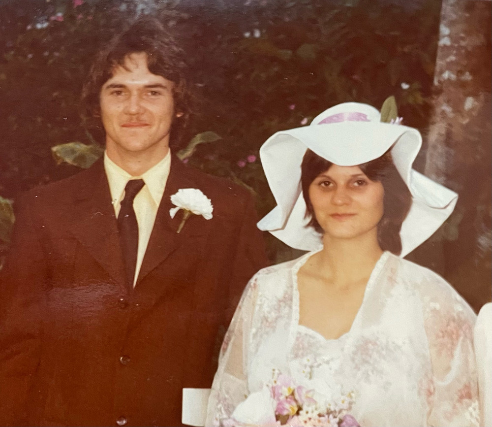 Christine and Michael on their wedding day.