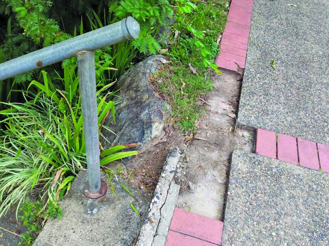 The pavers removed from this path were allegedly thrown at a Kuranda resident.