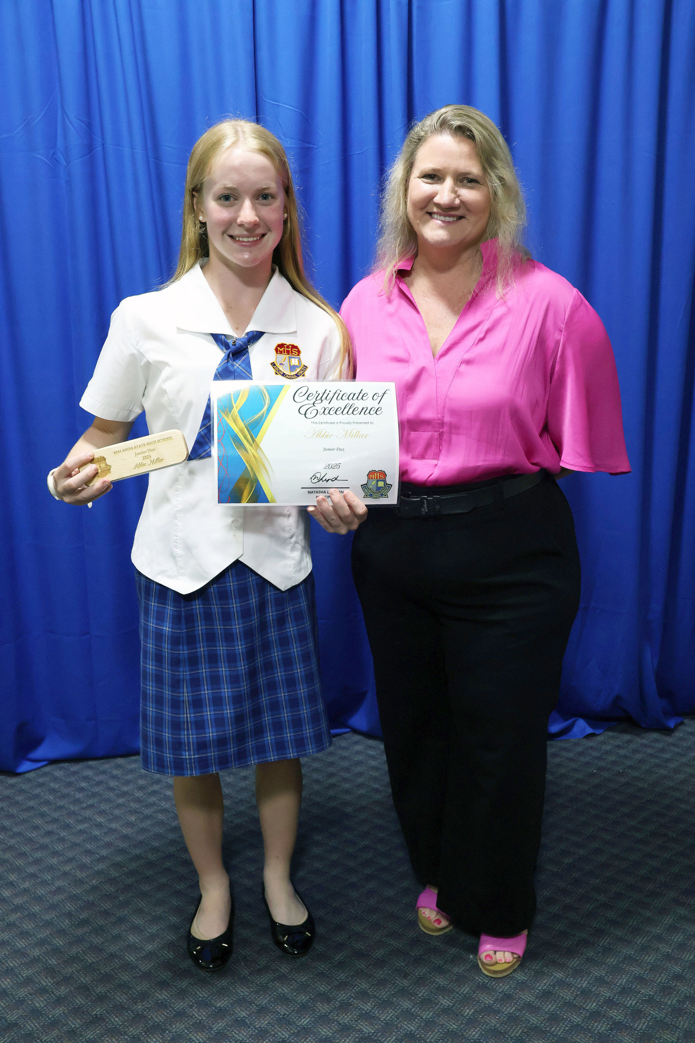 The Junior Dux award was won by Abbie Millar.