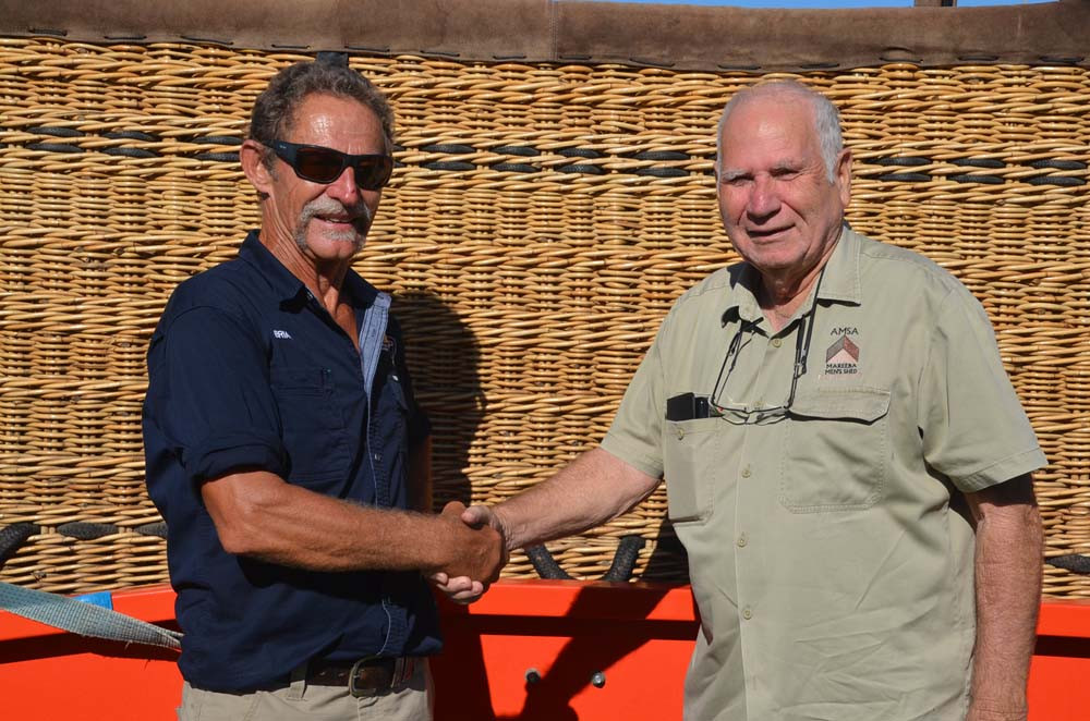 Brian Prove from Hot Air Balloon and Bob Archie from the Mareeba Men’s Shed.