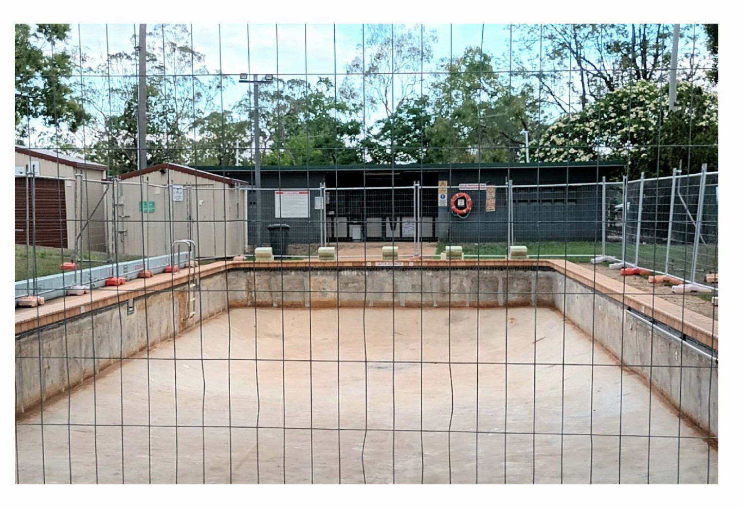 Pool is now closed for demolition.