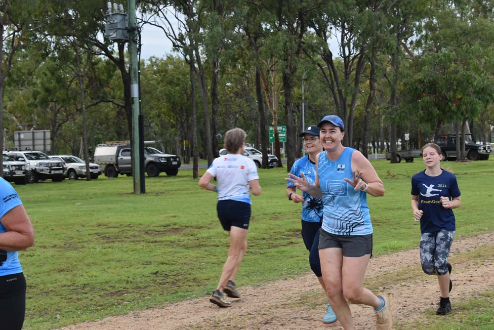 Hundreds of people dressed in blue for the official launch of Parkrun Mareeba.