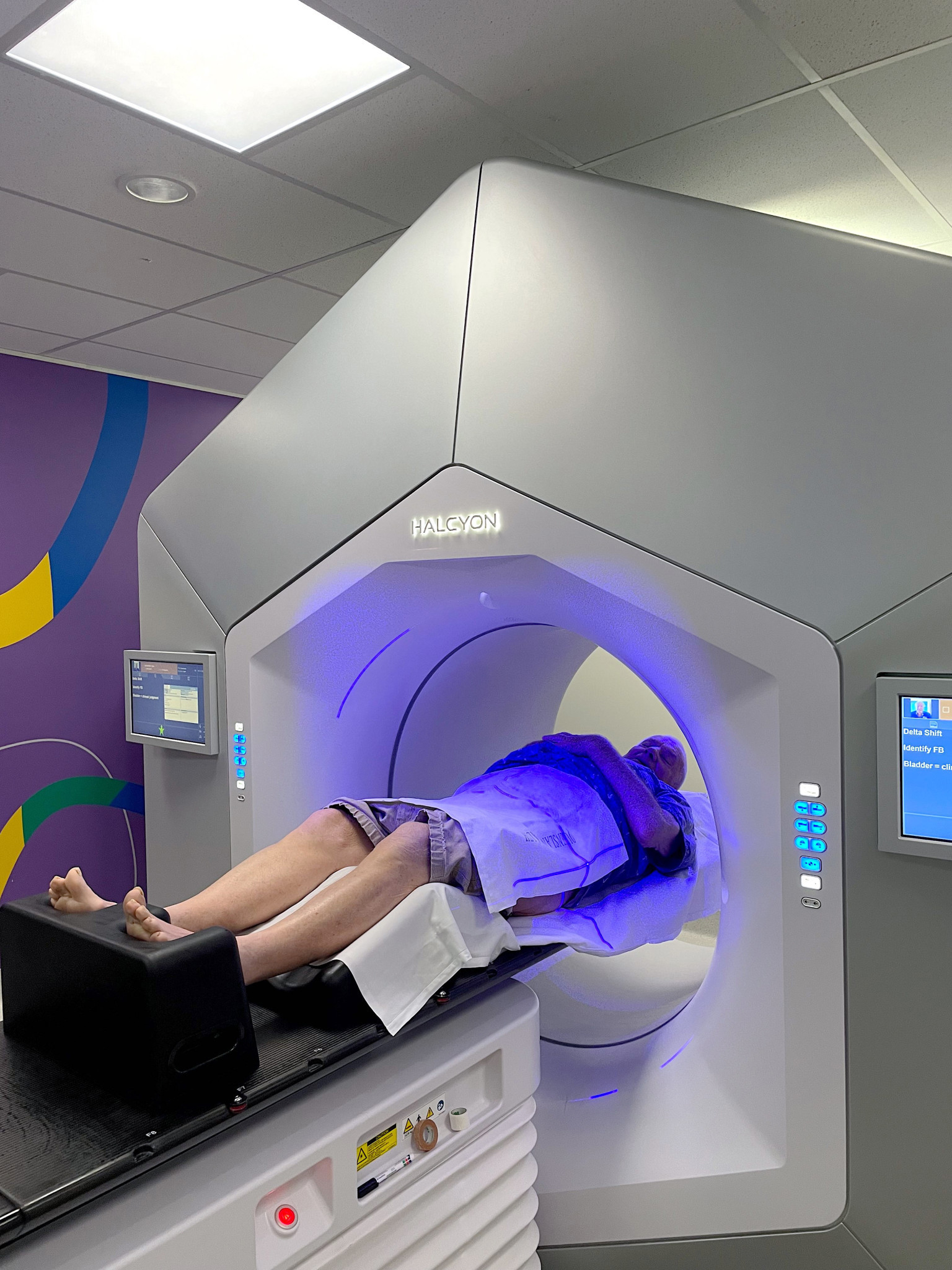 Peter undergoing radiation treatment during his prostate cancer journey.