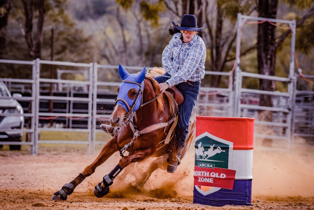 Tracy Smith competing in the Barrel Racing event.