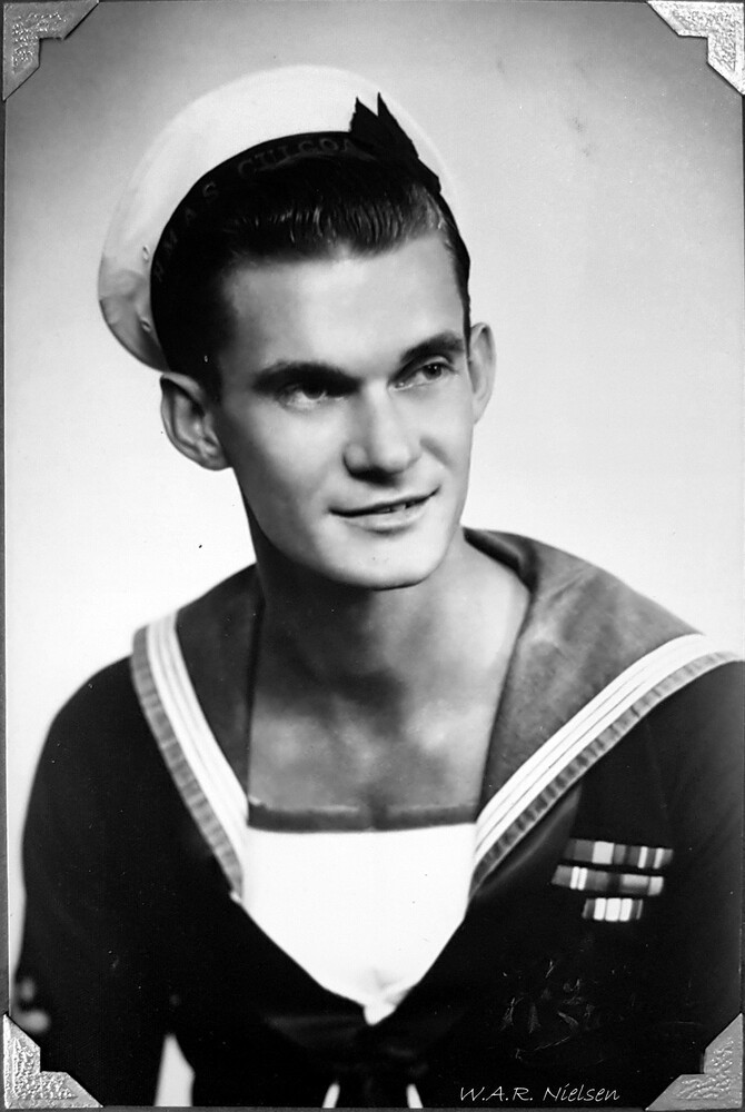 Bill joined the Navy on his birthday, when he turned 17, in 1942.