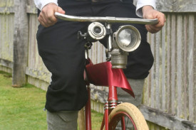 Woody Charlton and his 1899 BSA Fittings Bicycle.