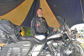 Ned Kelley rode all the way from Ingham this year on his Harley Davidson 100 anniversary Road King, winning him the Longest Ridden Award.