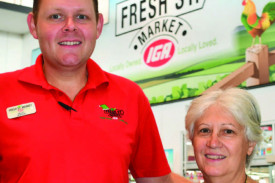 Ornella Curcio with Matt Bowles from Fresh St Market IGA.