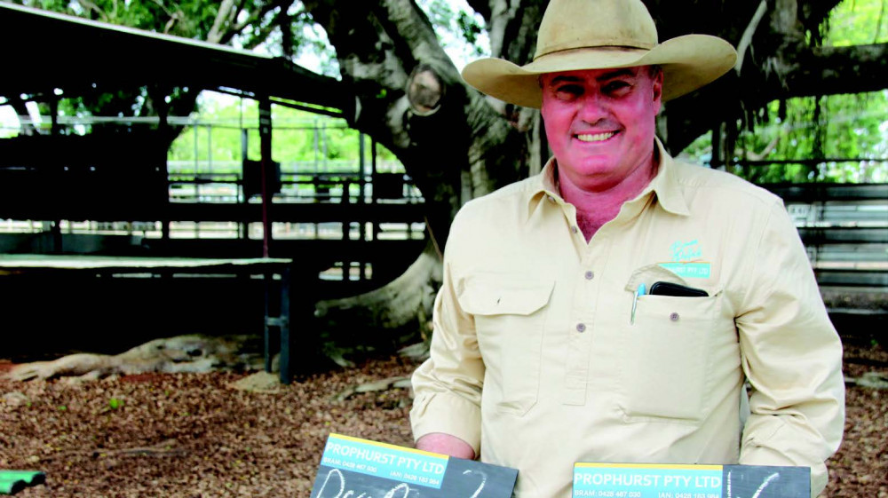 New operators at the Mareeba selling complex, Principal/ Director of Prophurst Pty Ltd, Bram Pollock (pictured) and his partner Ian Bradford made an impression with their information boards stating the HGP status, dentition, vendor and origin of the pens of stock they auctioned. Formerly operating around the Cloncurry, Julia Creek, Normanton Mr Pollock the pair are now based on the Tablelands and servicing their western clients by aircraft. By providing extra information to buyers, they hope to give them more clarity and a better understanding of what they are buying.