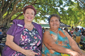 Mareeba Shire Mayor Angela Toppin with Mulungu CEO Gale Wason watching the performers