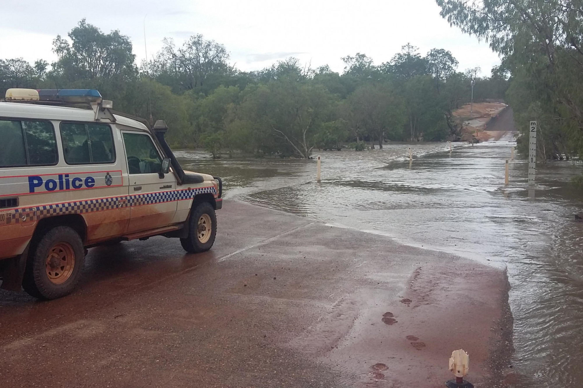 The Archer River crossing on the Peninsula Development Road 65km north of Coen (facing north). Photo by Acting Sergeant Derek Hicks.