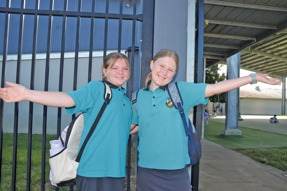 Mareeba State School students Ariana Bale and Ruby Cummings celebrated their last first day of primary school on Monday morning as they head into 2023 as seniors.