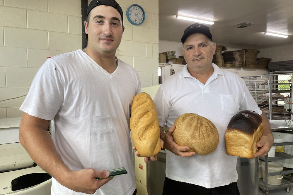 Curcio’s Bakery apprentice Hector Escriva alongside bakery owner Quinto Curcio after coming second in the Certificate III in Baking Second Year Apprentice of the Year