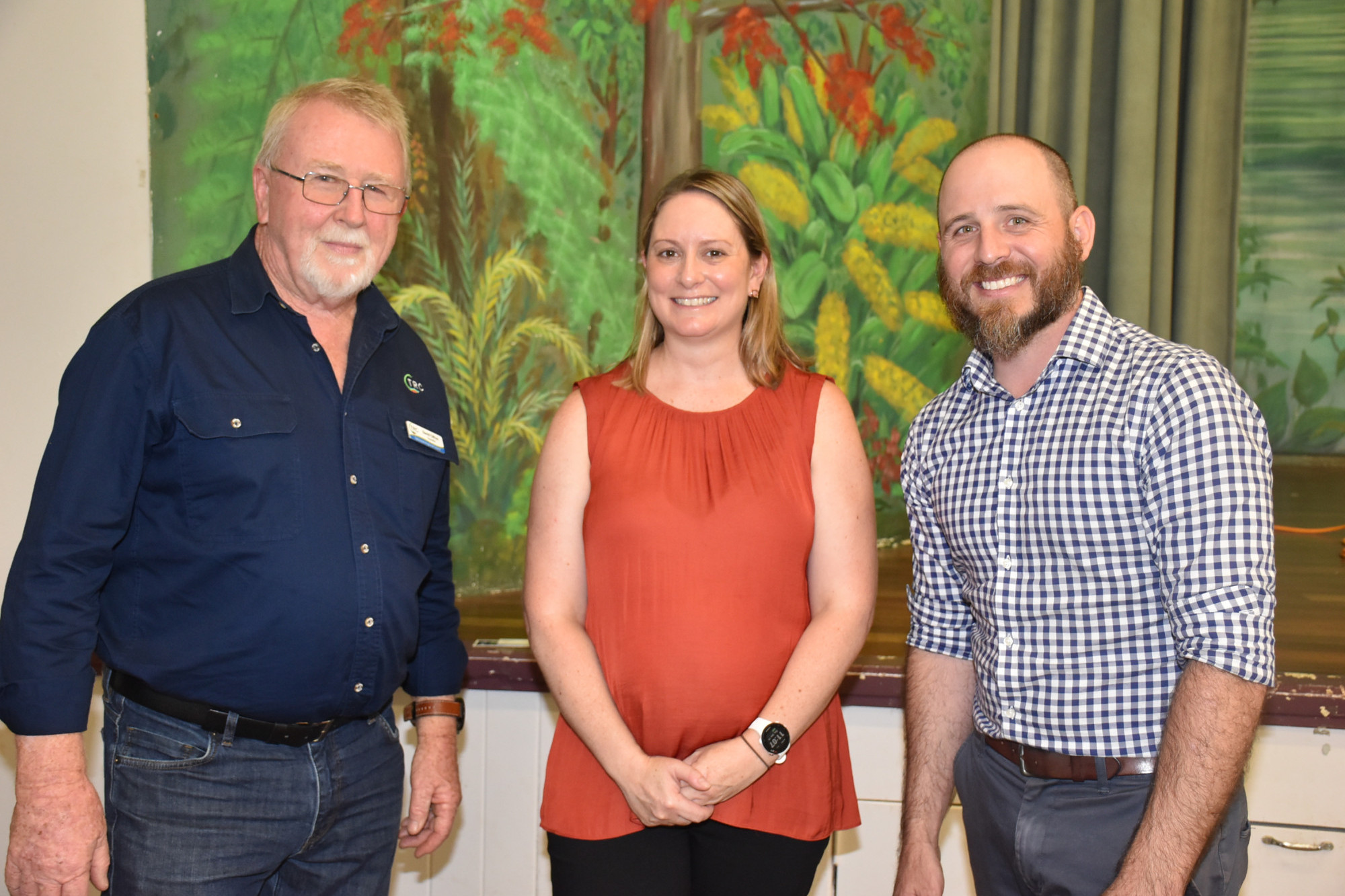 Councillor David Clifton with Susie Laurance and Jonathan Mueller from C7even at the Yungaburra meet and greet.