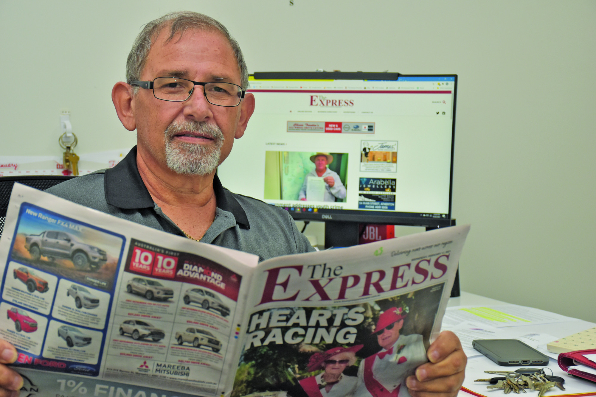 Express Newspaper Editor and Owner Carl Portella who said the Facebook ban won’t stop him distributing free community news.