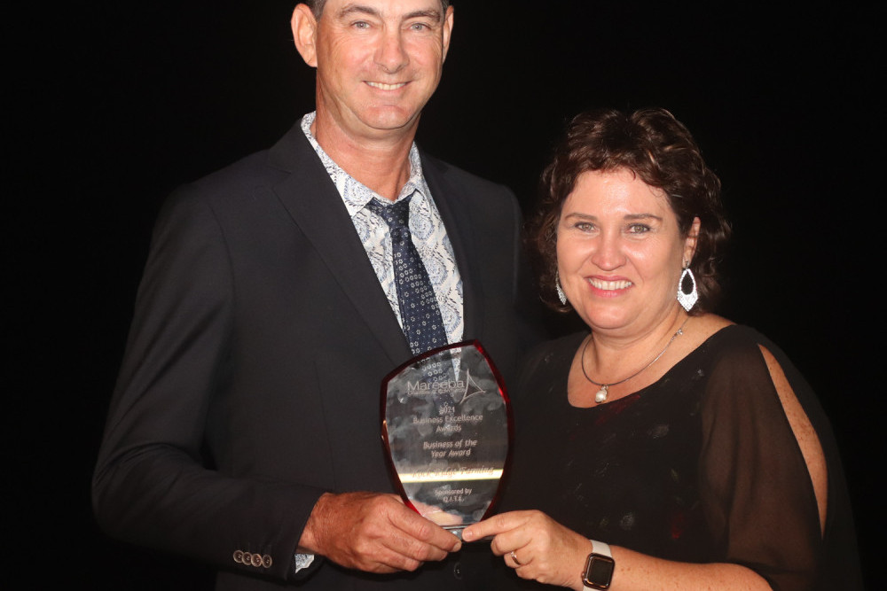 Peter and Chelley Howe of Rock Ridge Farming were named the 2021 Business of the Year on Saturday night