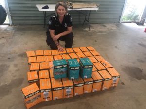 SENIOR CONSTABLE DONNA LYNN WITH THE ILLICIT ALCOHOL