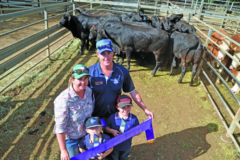 Most successful exhibitors at the Cairns Show were Emily, Colby, King Billy and Dean Jonsson of Wombinoo Station, Mt Garnet. PHOTOS BY BERNIE ENGLISH.